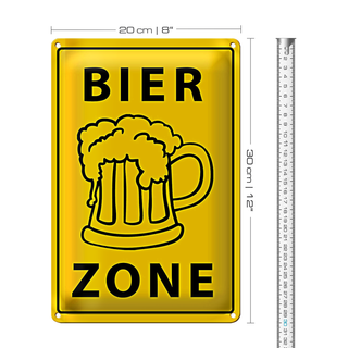 Blechschild 20x30cm Bier Zone witzig
