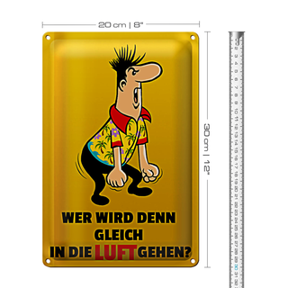 Blechschild Spruch 20x30cm Wer wird denn gleich in Luft gehen