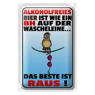 Blechschild Spruch 20x30cm alkoholfreies Bier wie ein BH