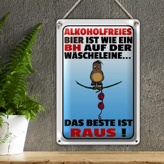 Blechschild Spruch 20x30cm alkoholfreies Bier wie ein BH