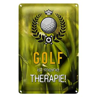 Blechschild Spruch 20x30cm Golf ist meine Therapie