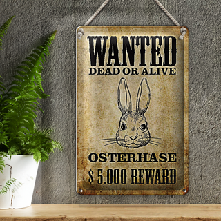 Blechschild Tiere 20x30cm wanted Osterhase