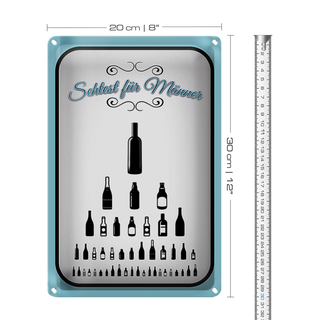 Blechschild Spruch 20x30cm Sehtest für Männer Bier
