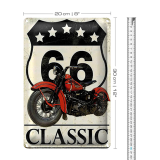 Blechschild Retro 20x30cm Motorrad classic 66 5 Sterne