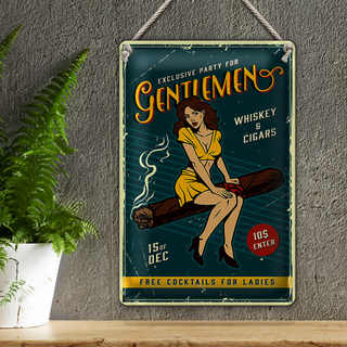 Blechschild Retro 20x30cm Pinup exclusive party gentlemen