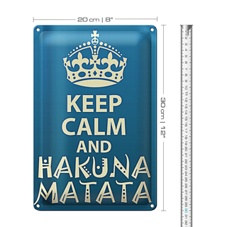 Blechschild Spruch 20x30cm Keep Calm and Hakuna Matata