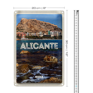 Blechschild Reise 20x30cm Alicante Spain Spanien Meer Urlaub