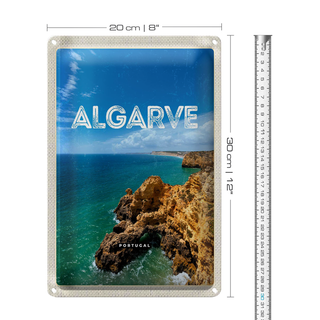 Blechschild Reise 20x30cm Algarve Portugal Meer Urlaub