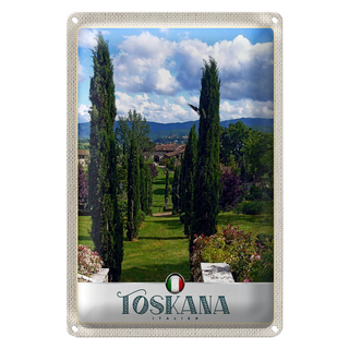 Blechschild Reise 20x30cm Toskana Italien Natur Wiese