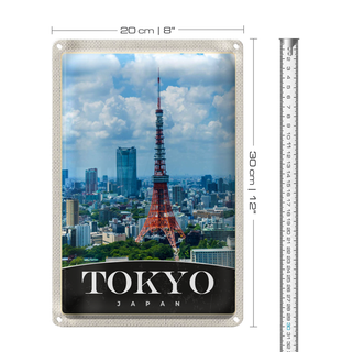 Blechschild Reise 20x30cm Tokyo Stadt Japan Asien Stadt