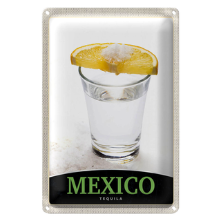 Blechschild Reise 20x30cm Mexiko USA Amerika Tequila Zitrone
