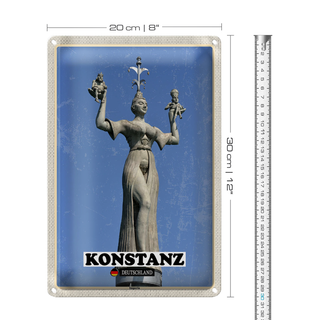 Blechschild Städte Konstanz Imperia Skulptur 20x30cm