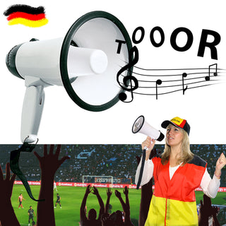 Megafon mit Sprach- und Musikfunktion batteriebetrieben Fussball Fanartikel Sprachverstärker