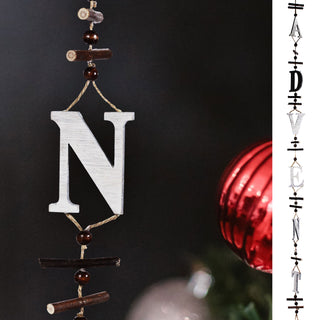 Weihnachtsdeko Adventsschmuck zum Aufhängen 110cm Holz Türhänger Buchstabenkette Advent
