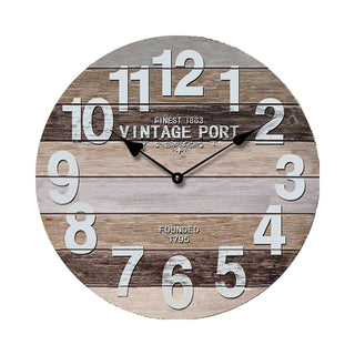 Wanduhr XL rund Ø 45cm im Nostalgie Holz Look