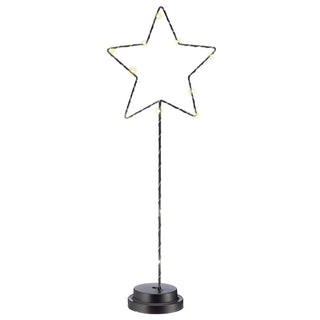 LED Stern auf Fuß H51cm 12LEDs warmweiß batteriebetrieben Leuchtstern Kupferdraht Metallstern Weihnachtsstern