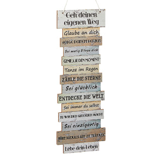 Wandbild "Attitude" Plankenoptik Lebenseinstellungen Holzoptik Wanddeko