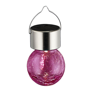 4er Set Bunte LED Solarleuchte "Crackle" zum Hängen ca. 6x13cm Deko Solarlampe