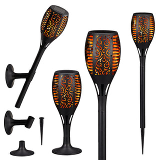 LED Solar Fackel, real. Flammenflackern ca. 58cmH, Licht, Lampen, stellen, stecken, Wandhalterung