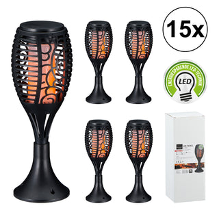 15x LED Fackel, real. Flammenflackern, 33cm,