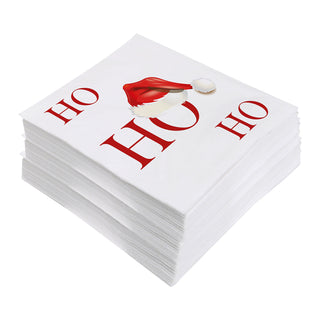 Servietten "HoHoHo" 60er Set 3lagig Papierserviette Motivserviette stoffähnlich Tuch