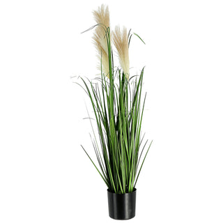 Kunstpflanze Wildgras mit Wedeln im Topf Höhe 85cm Pampasgras Kunstgras Dekogras Ziergras