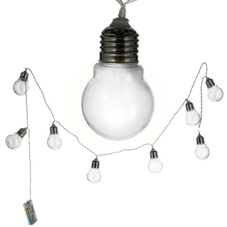 Lichterkette 8 Glühbirnen L150cm warmweiß batteriebetrieben Metall Kunststoff Girlande Leuchtkette Dekobeleuchtung