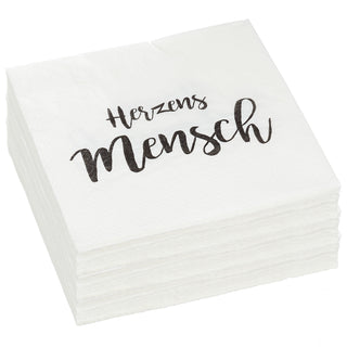 Servietten "Herzensmensch" 60er Set 3lagig Papierserviette Motivserviette stoffähnlich Tuch