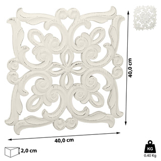 Wanddeko Ornamente 2er Set 40x40 cm Shabby Blumenmotiv Herzmotiv Wandbild