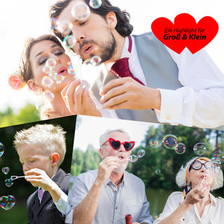 Seifenblasen Set Hochzeit 48er Pack Röhrchen Herzgriff Bubbles Trauung Hochzeitsseifenblasen