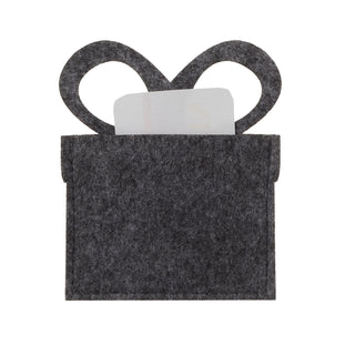 Geldgeschenke 4er Set Filz dunkelgrau Gutscheinkarten Verpackung Gastgeschenk Geschenk Schleife