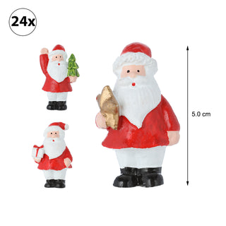 Mini Nikolaus Geschenktüte 24er Set Display H5cm Polyresin Tischdeko Gastgeschenk Geschenkdeko Weihnachtsmann Tannenbaum Stern Geschenk