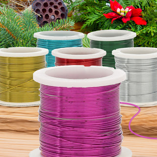 Basteldraht 6er Set 3,40m Eisen gold silber pink rot grün türkis Wickeldraht Floristikdraht Draht zum Basteln Deko Gestecke Adventskranz Blumendekoration