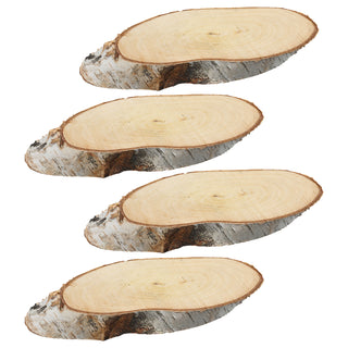 Holzscheibe Birke 4er Set 29x14x2,5cm Naturprodukt Scheibe Holz Holzplatte Dekoelement