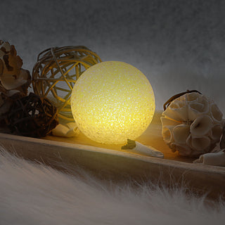 LED Deko Kugel Soft 3er Set Ø8cm warmweiß Kunststoff Metall Stimmungslicht Lichtkugel Lichtball Bruchglas-Optik