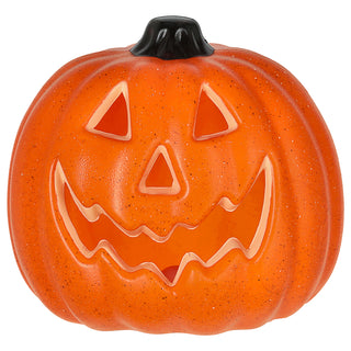 LED Halloween Kürbis Lampe Kunststoff schwarz orange 20x20cm batteriebetrieben rot grün blau blinkend